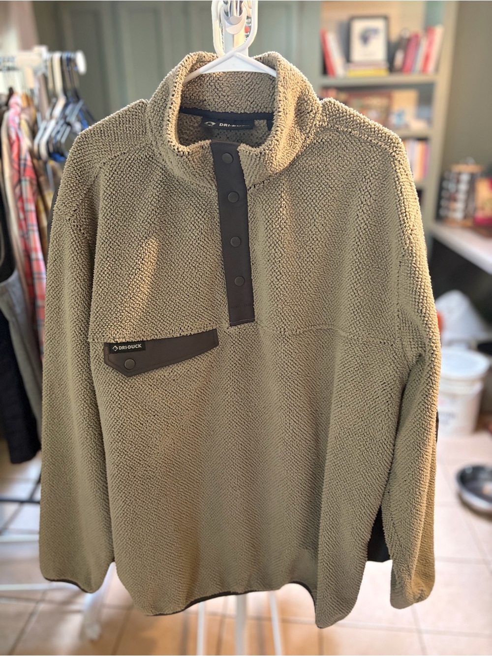Dri-Duck Olive Green Sherpa Pullover - XXL
